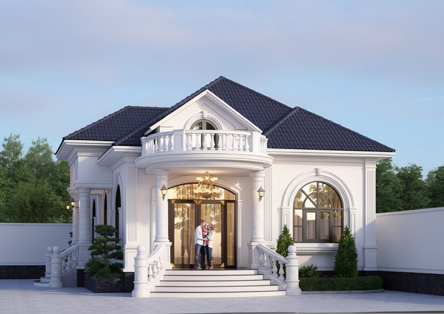 Mẫu thiết kế nhà 1 tầng châu Âu