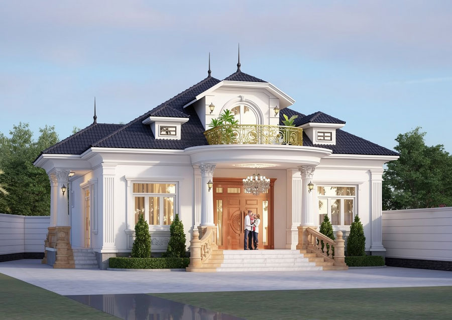 Mẫu thiết kế nhà 1 tầng châu Âu