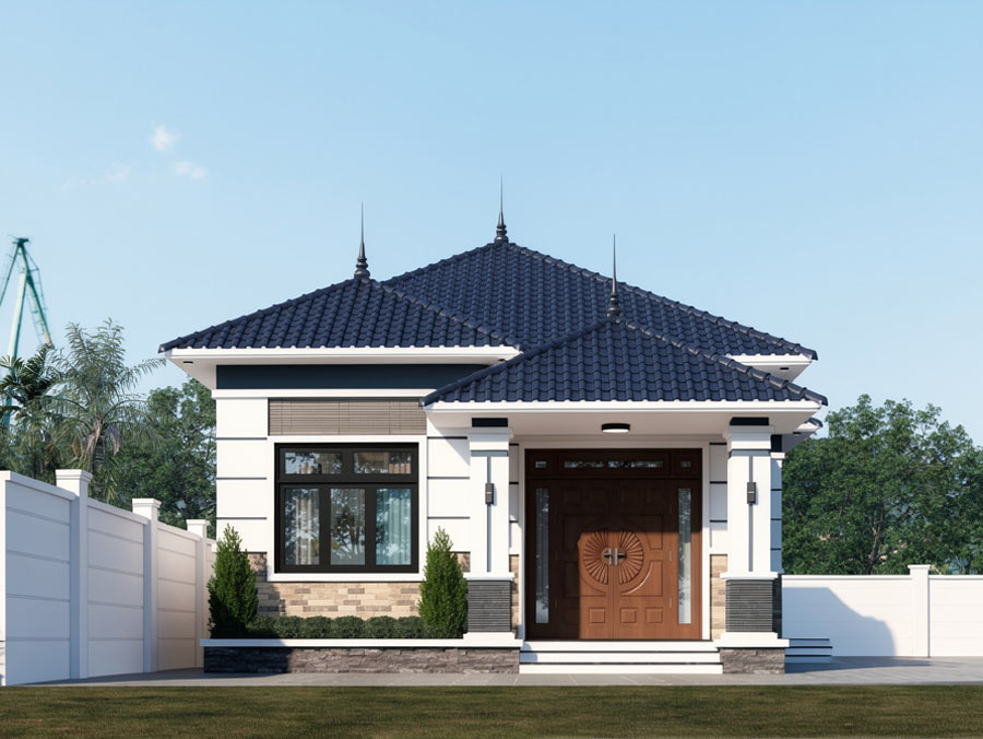 Mẫu thiết kế nhà mái nhật 1 tầng