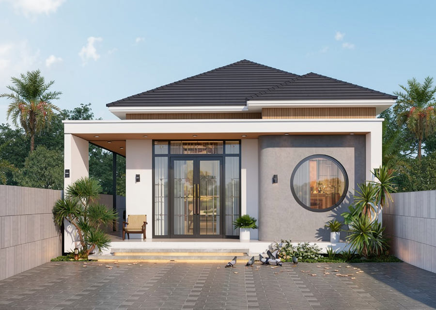 Mẫu thiết kế nhà mái nhật 1 tầng