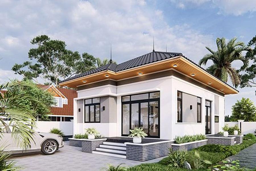 Mẫu thiết kế nhà mái nhật 1 tầng