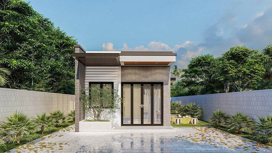 Nhà phố 1 tầng 300 triệu thiết kế hiện đại