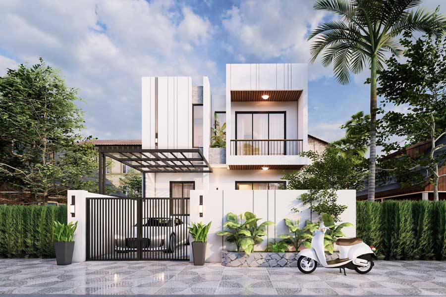 Thiết kế nhà vườn 2 tầng 60m2