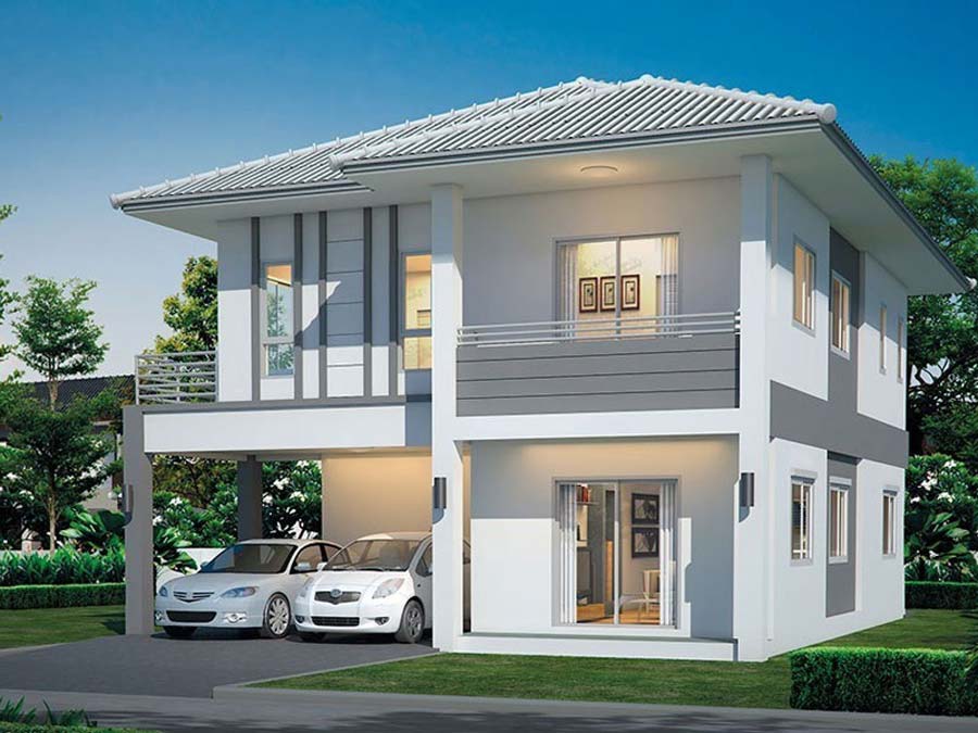 Thiết kế nhà 2 tầng 300 triệu ở nông thôn có sân vườn