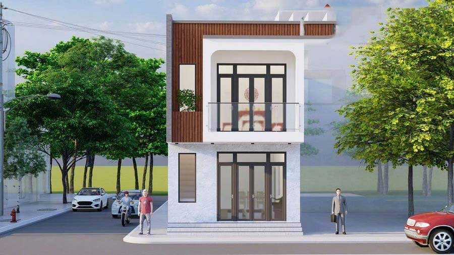 Mẫu nhà 2 tầng ở nông thôn đơn giản