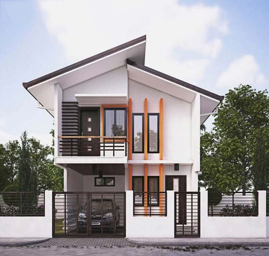 Xây nhà 2 tầng 300 triệu ở nông thôn mái lệch
