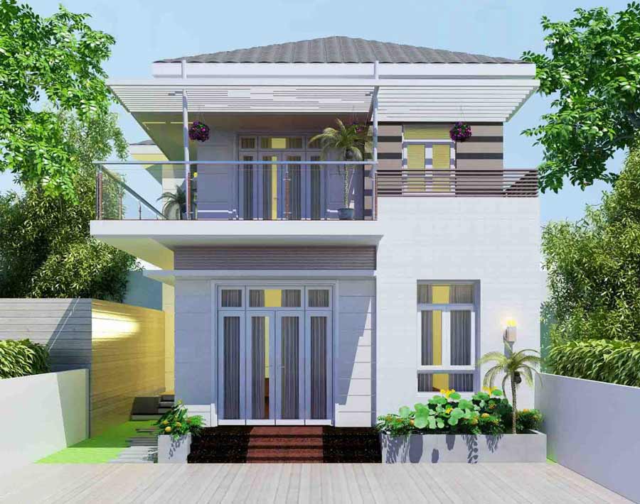 Xây nhà 2 tầng 300 triệu ở nông thôn mái nhật