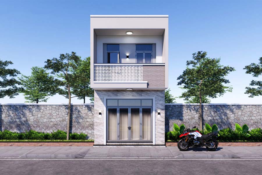 Xây nhà 2 tầng 600 triệu ở nông thôn 2 phòng ngủ