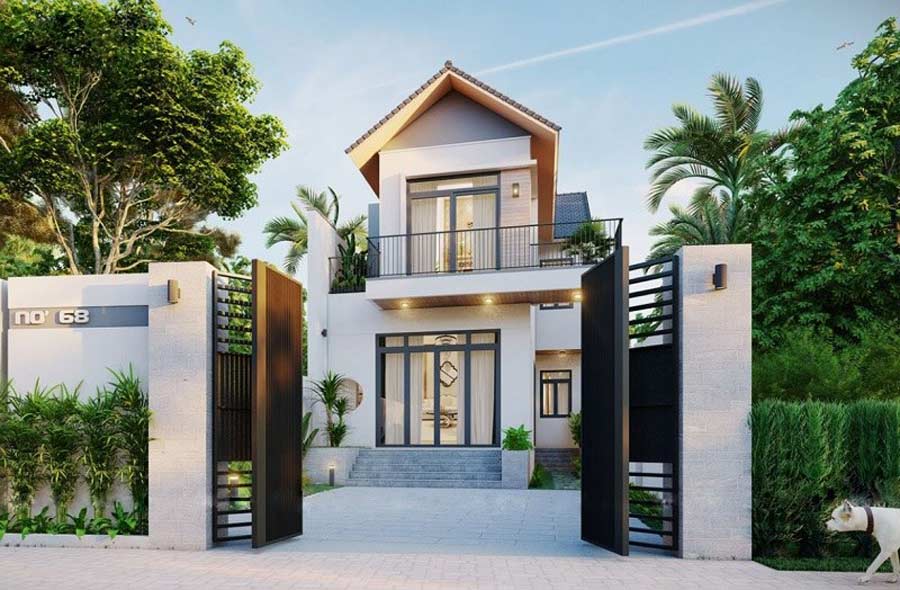Xây nhà 2 tầng 600 triệu ở nông thôn 3 phòng ngủ