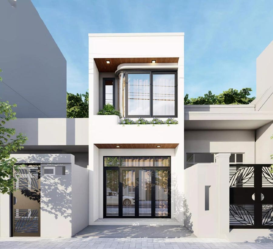 Mẫu nhà 2 tầng 600 triệu hiện đại ở nông thôn