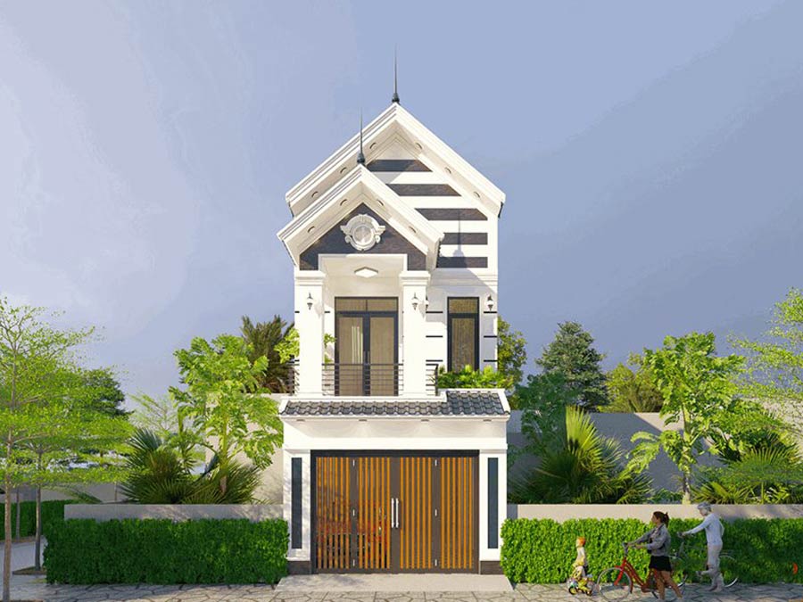 Xây nhà 2 tầng 600 triệu ở nông thôn mái tôn