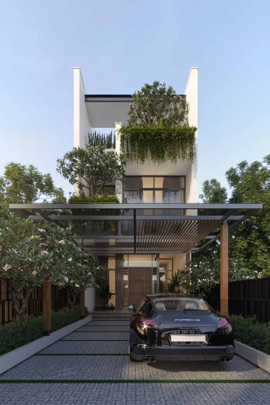 Thiết kế nhà vườn 2 tầng 600 triệu ở nông thôn 