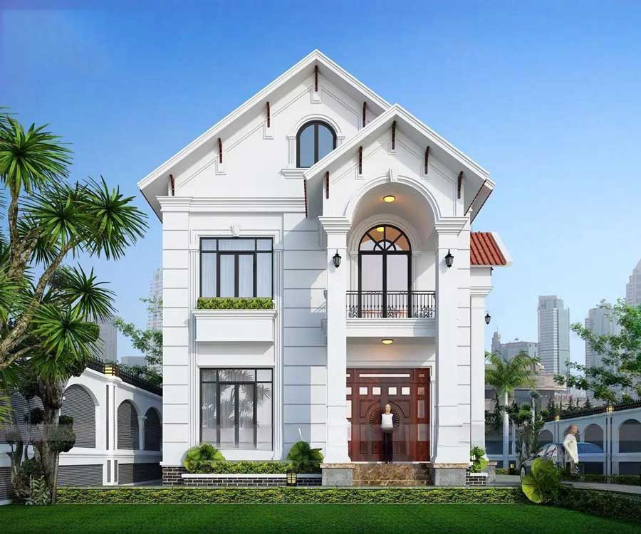 Mẫu nhà 2 tầng 600 triệu ở nông thôn tân cổ điển