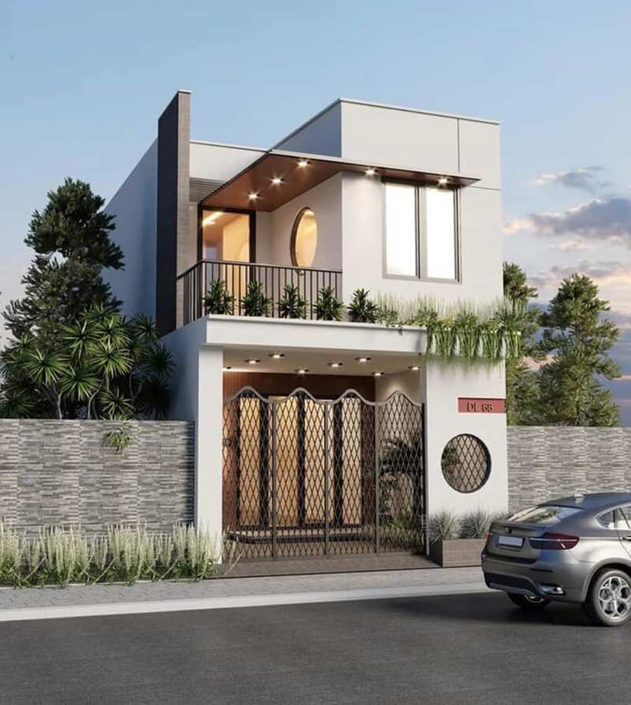 Mẫu nhà 2 tầng 600 triệu tối giản ở nông thôn