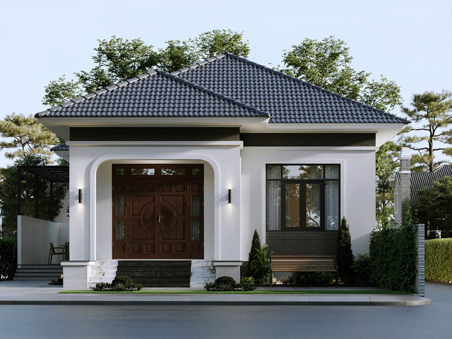 Bản vẽ thiết kế nhà 1 tầng 8x15m ở nông thôn