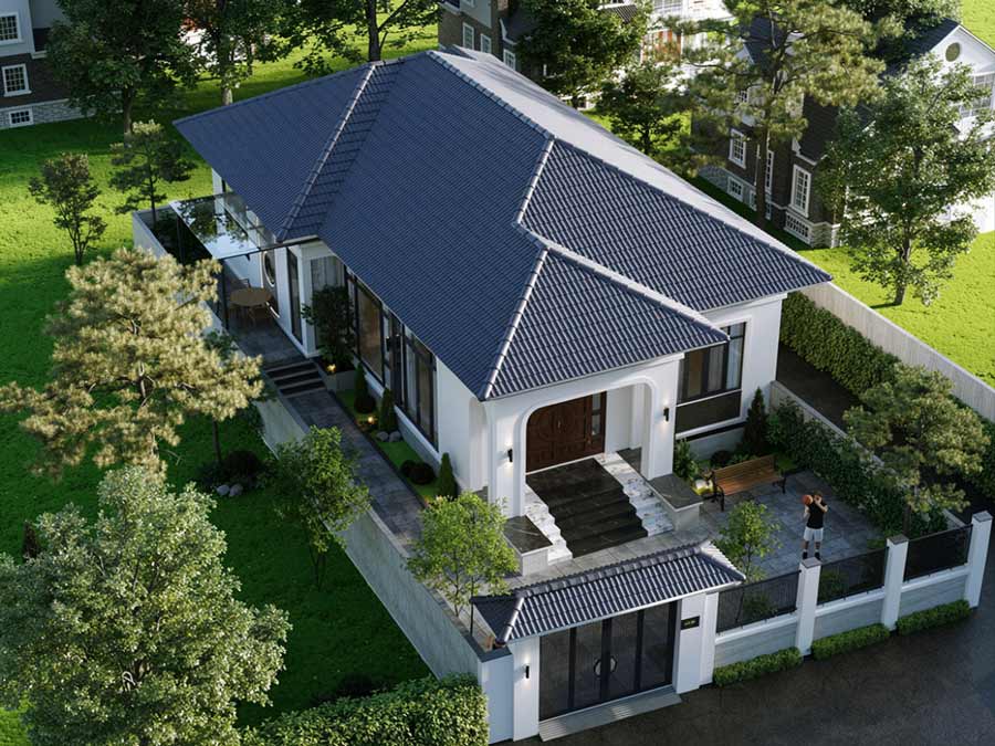 Bản vẽ thiết kế nhà 1 tầng 8x15m ở nông thôn