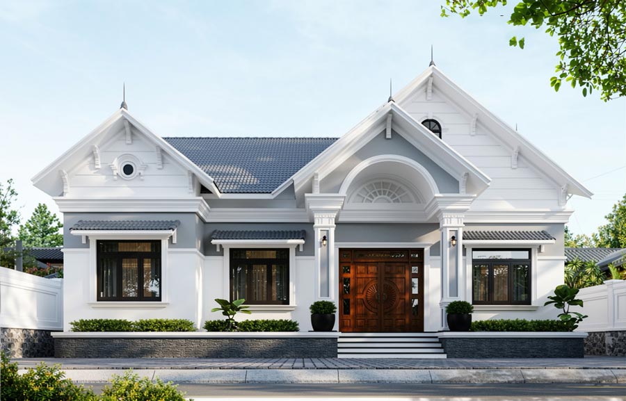 Chi phí hoàn thiện kiến trúc nhà 1 tầng mái Thái