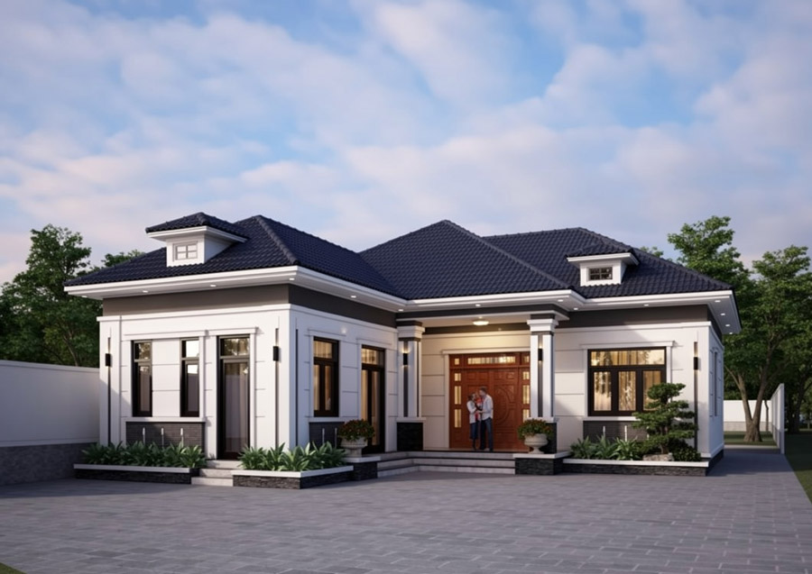 Đặc trưng nổi bật của mẫu nhà chữ L 1 tầng 4 phòng ngủ
