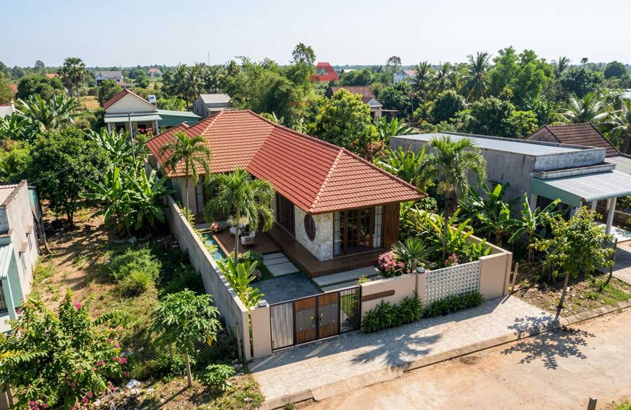 Kinh nghiệm thiết kế nhà chữ L 1 tầng 3 phòng ngủ đẹp và bền vững