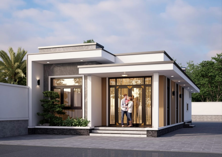 Kinh nghiệm thiết kế nhà 1 tầng mái bằng 100m2 đẹp, tiện nghi và tiết kiệm