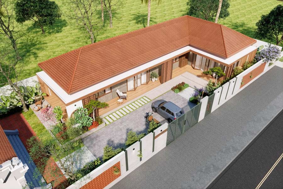 Lưu ý phong thủy khi thiết kế nhà chữ L 1 tầng 3 phòng ngủ