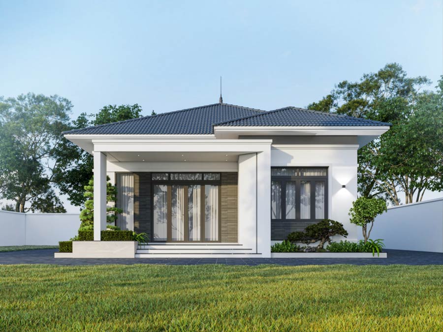 Lưu ý quan trọng khi thiết kế nhà 1 tầng 3 phong ngủ 80m2