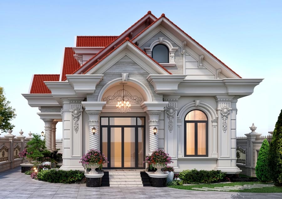 Mẫu biệt thự vườn mái Thái 1 tầng 5 phòng ngủ