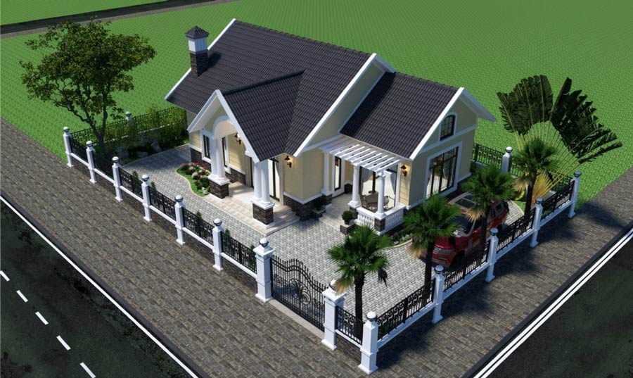 Nhà 1 tầng 2 mặt tiền 2 phòng ngủ