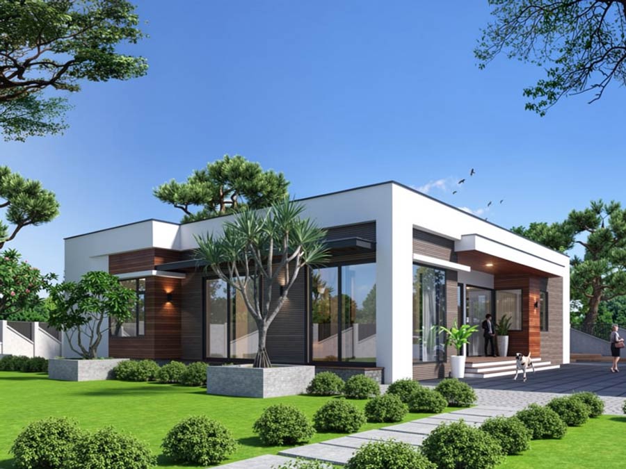 Nhà 1 tầng 2 mặt tiền 4 phòng ngủ
