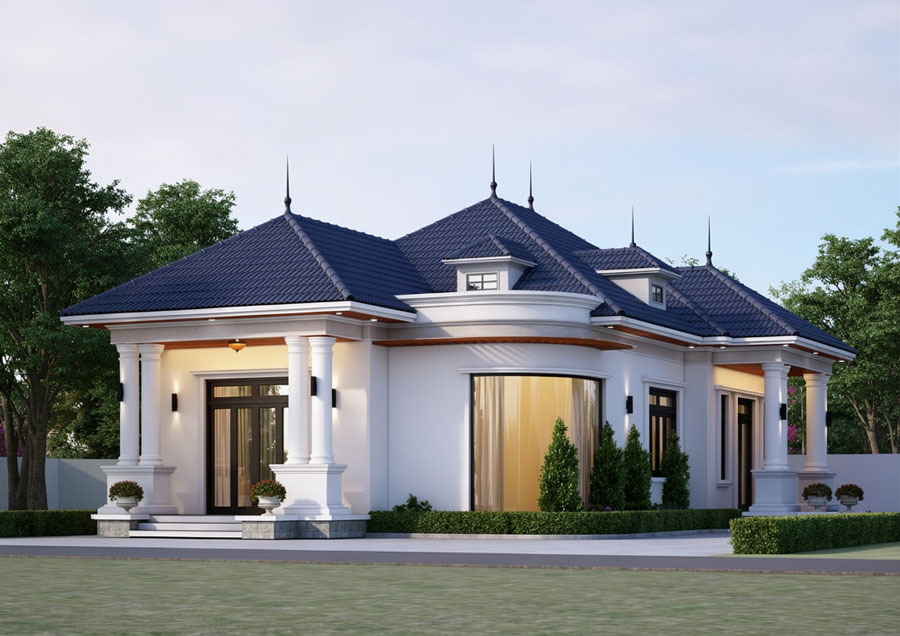 Nhà 1 tầng 2 mặt tiền có sân vườn