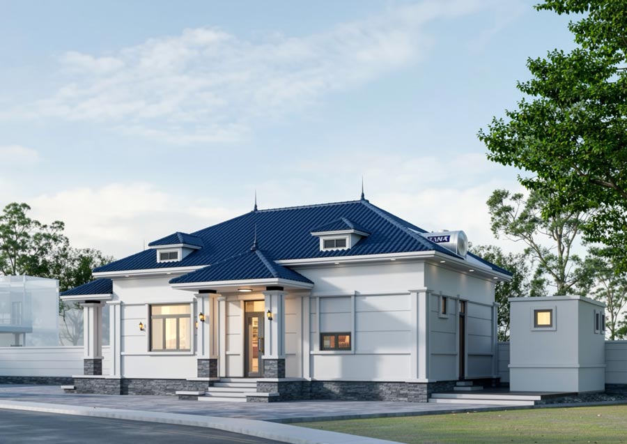 Nhà 1 tầng 2 mặt tiền mái Nhật
