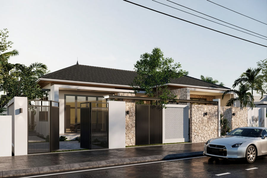 Mẫu nhà 1 tầng 2 phòng ngủ 100m2 cho vợ chồng trẻ