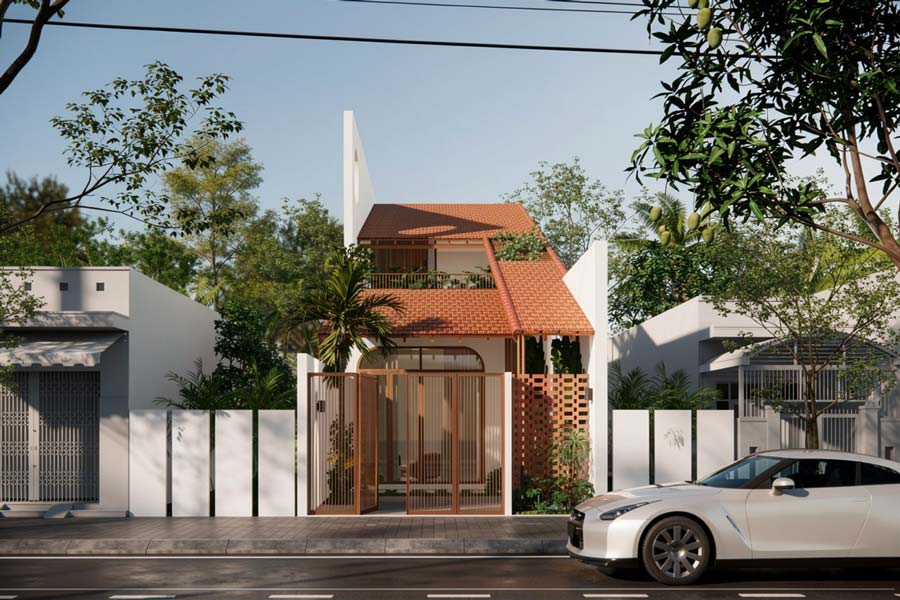 Mẫu nhà 1 tầng 2 phòng ngủ 100m2 có gác lửng