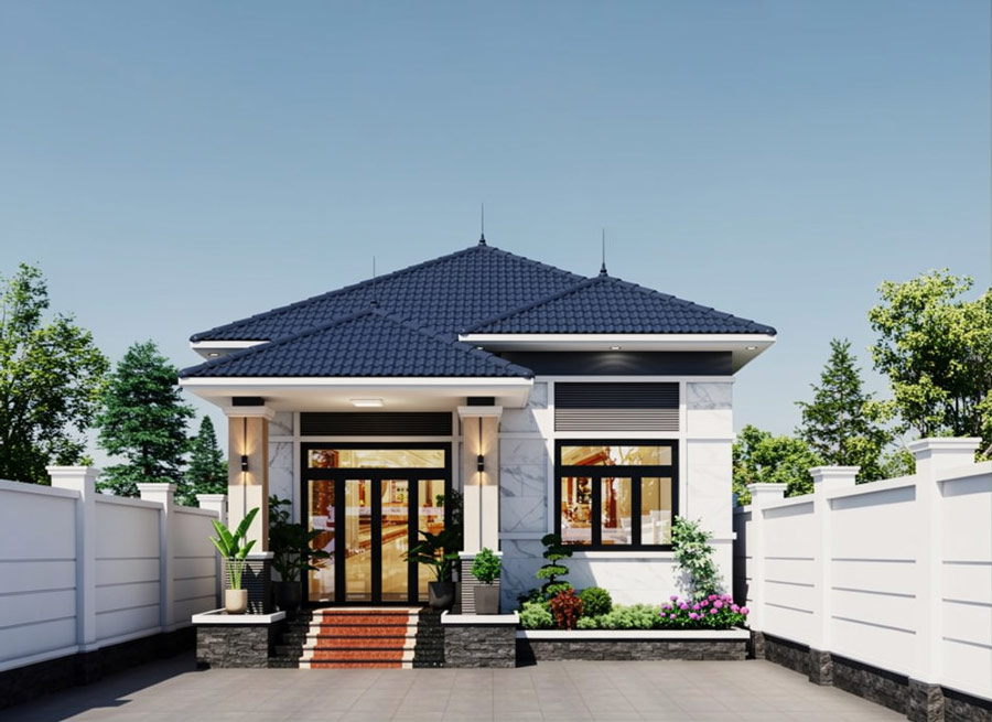 Nhà 1 tầng 3 phòng ngủ 100m2 mái Nhật