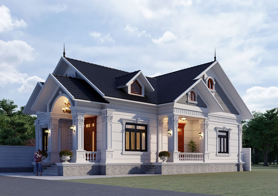 Mẫu nhà 1 tầng 3 phòng ngủ 100m2 mái Thái