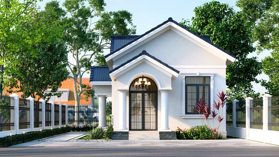 Mẫu nhà 1 tầng 3 phòng ngủ 100m2 mái Thái