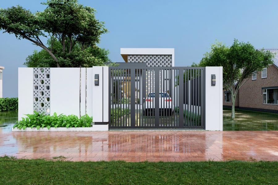 Mẫu nhà 1 tầng 3 phòng ngủ 5x20 có sân vườn
