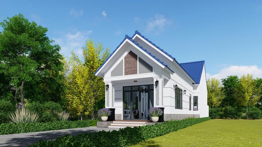 Mẫu nhà 1 tầng 3 phòng ngủ 5x20 mái Thái