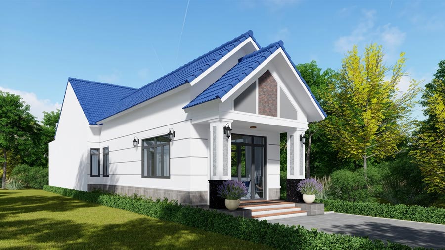 Mẫu nhà 1 tầng 3 phòng ngủ 5x20 mái Thái