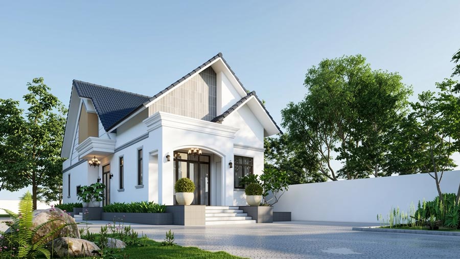 Mẫu nhà 1 tầng 3 phòng ngủ 5x20 mái Thái