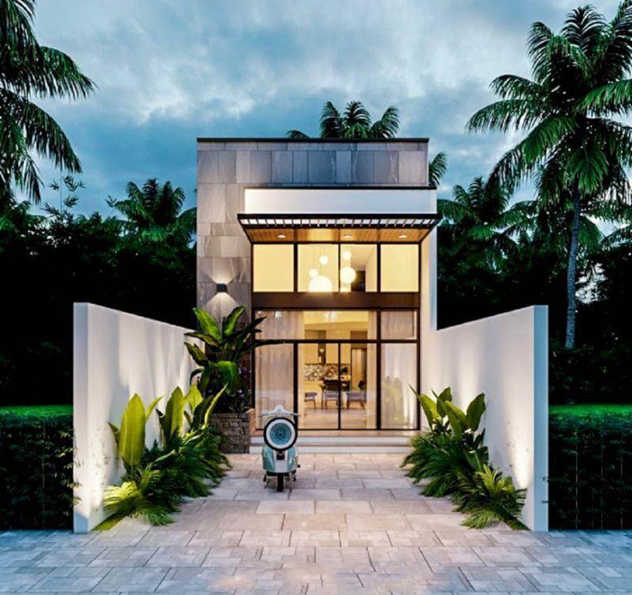 Mẫu nhà 1 tầng rưỡi có gara