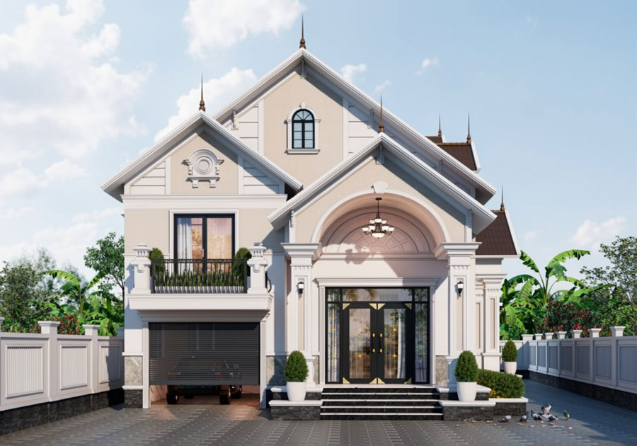 Mẫu nhà 1 tầng rưỡi đẹp mái Thái