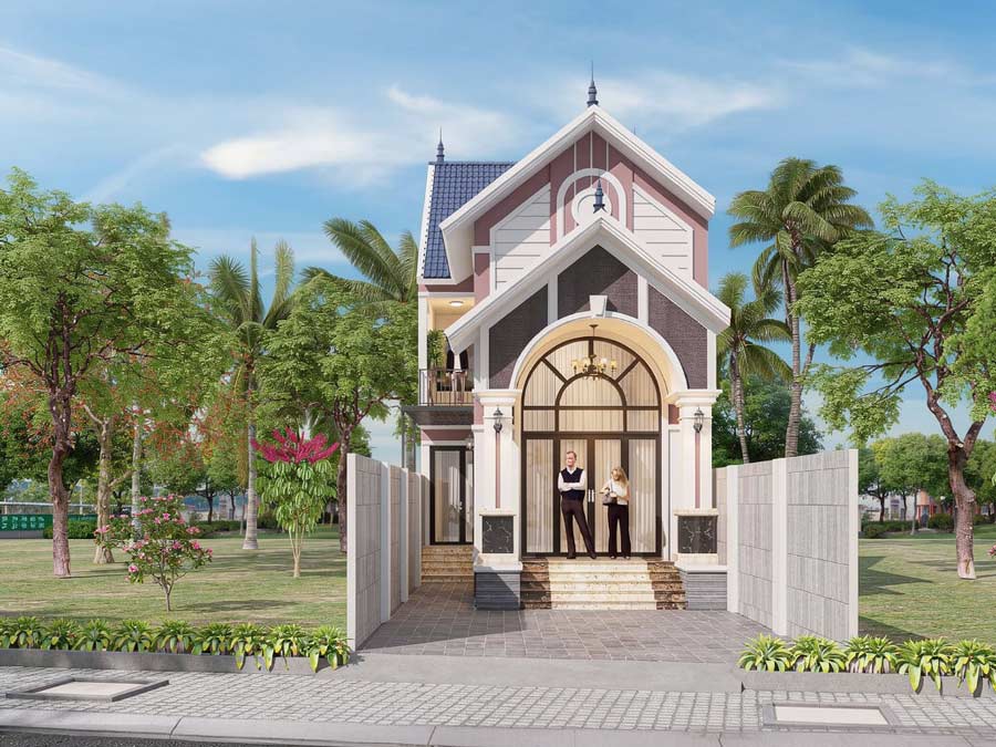 Mẫu nhà 1 tầng rưỡi đẹp mái Thái