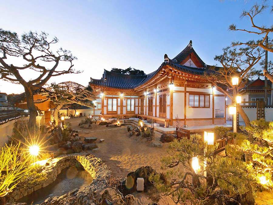 Mẫu nhà Hàn Quốc 1 tầng có sân vườn