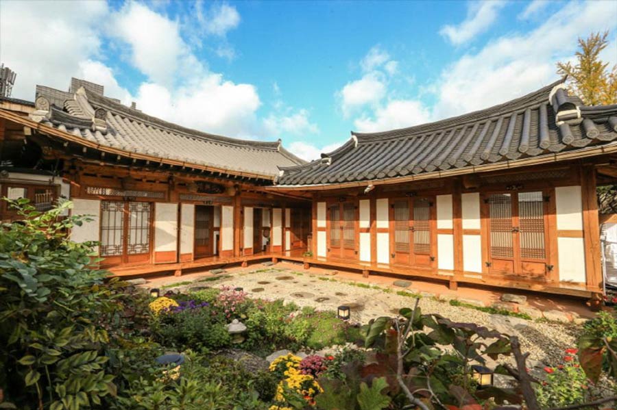 Mẫu nhà Hàn Quốc 1 tầng có sân vườn