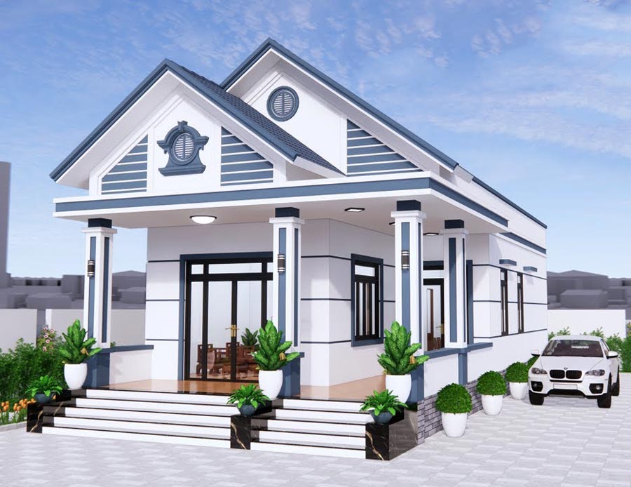 Mẫu nhà cấp 4 mái Thái 500 triệu đơn giản