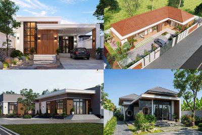 25+ Mẫu nhà chữ L 1 tầng 3 phòng ngủ đẹp kèm bản vẽ chi tiết