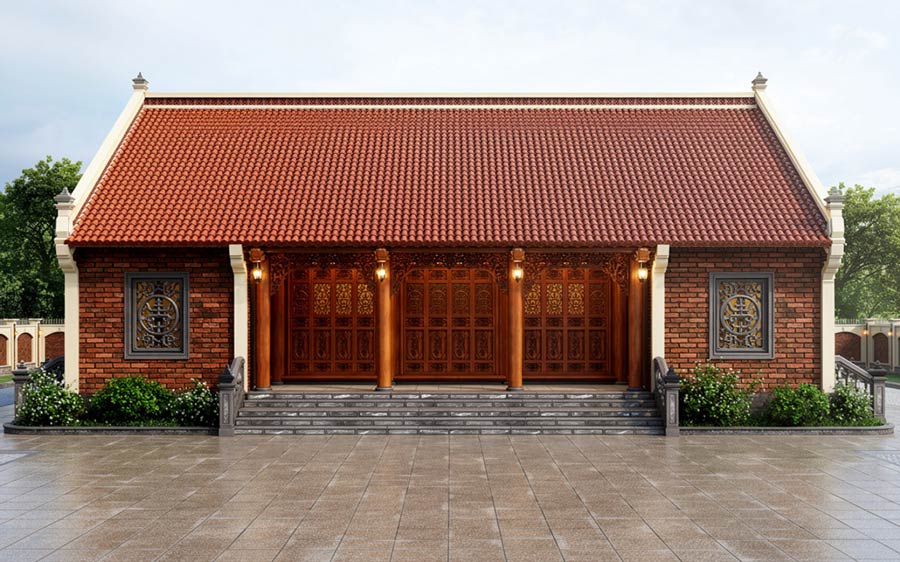 Mẫu nhà gỗ 1 tầng 3 phòng ngủ
