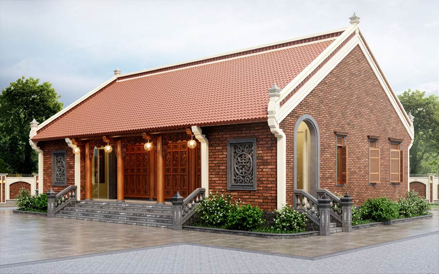 Mẫu nhà gỗ 1 tầng 3 phòng ngủ