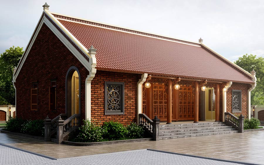 Mẫu nhà gỗ 1 tầng 3 phòng ngủ